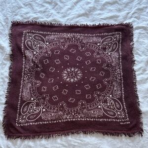 Kujten Burgundy Paisley Scarf Small Bandana Hachi
